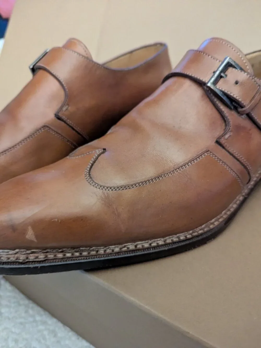 Roberto Biagini Italian Mens Strap Dress Shoes Size 10